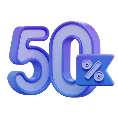 Cinquante pourcent  3D Icon