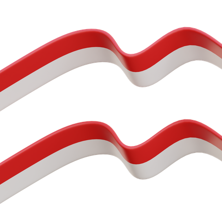 Cinta de la bandera de indonesia  3D Icon