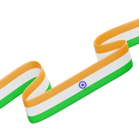 Cinta de la bandera india  3D Icon