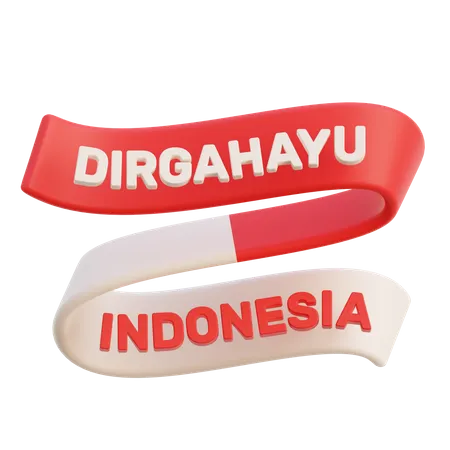 Cinta de la bandera de indonesia  3D Icon