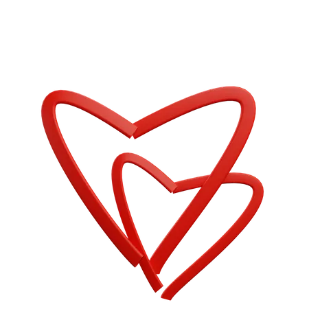 Cinta en forma de corazón  3D Icon