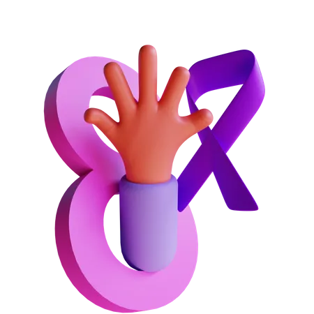 Cinta feminismo  3D Icon