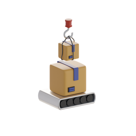 Cinta transportadora con caja  3D Icon