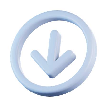 Circle Arrow Down  3D Icon