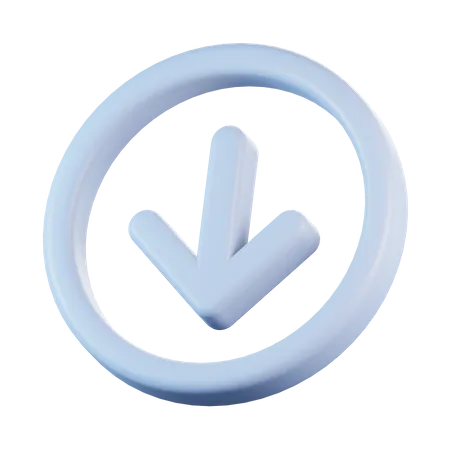 Circle Arrow Down  3D Icon