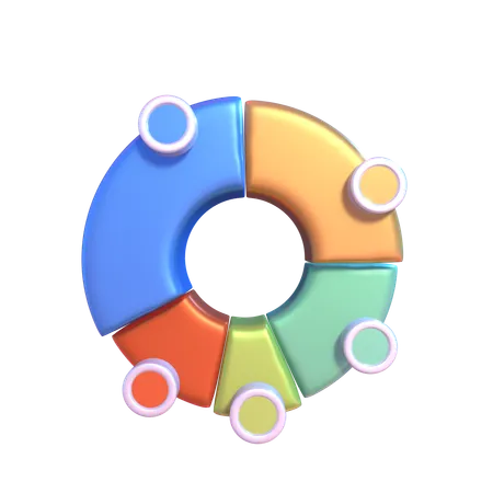 The 3 D Colorful Pie Chart Illustration Is An Engaging Visual Representation Displaying Data Points And Proportions With Vibrant And Distinct Hues 3D Icon
