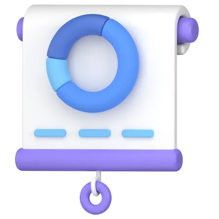 Circle Donut Chart Report On Presentation 3D Icon