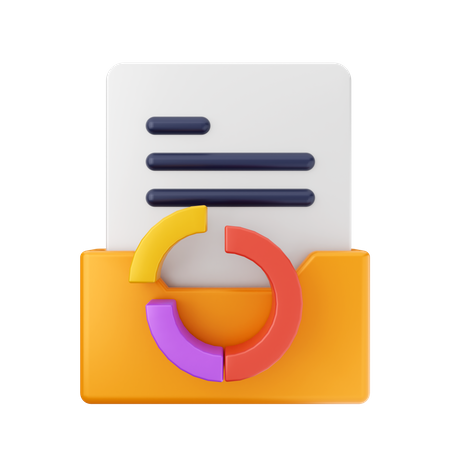 Circle Chart Folder  3D Icon