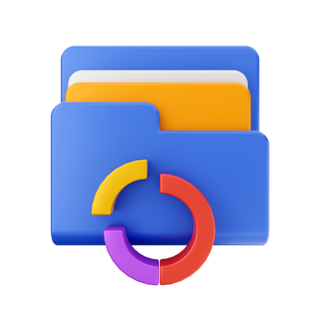 Circle Chart Folder  3D Icon