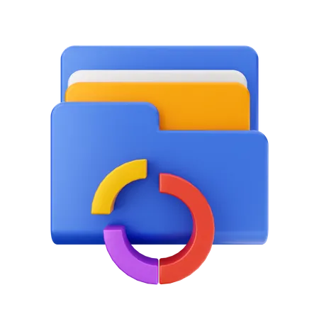 Circle Chart Folder  3D Icon