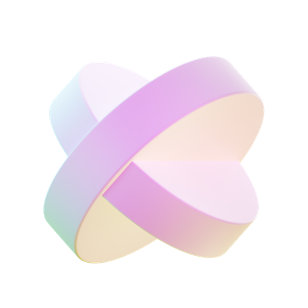 Circle Cross Abstract Shape  3D Icon
