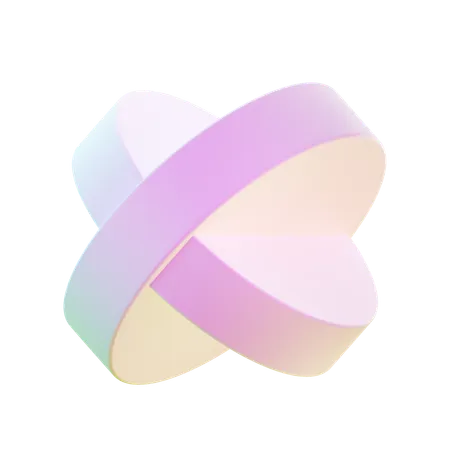 Circle Cross Abstract Shape  3D Icon