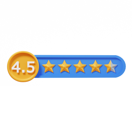 Circle Four Point Five Star  3D Icon