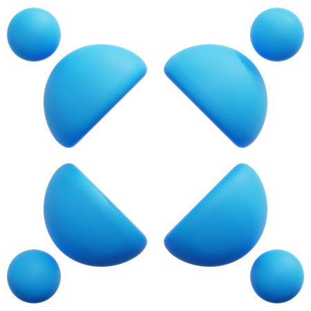 Circle Group Network  3D Icon
