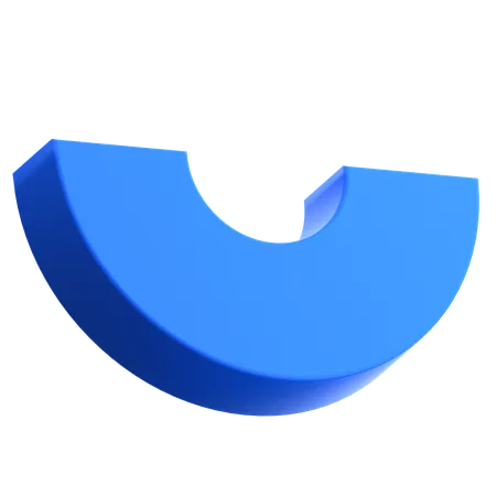 Circle Half  3D Icon