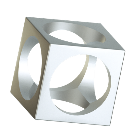 Circle Hole Cube  3D Icon