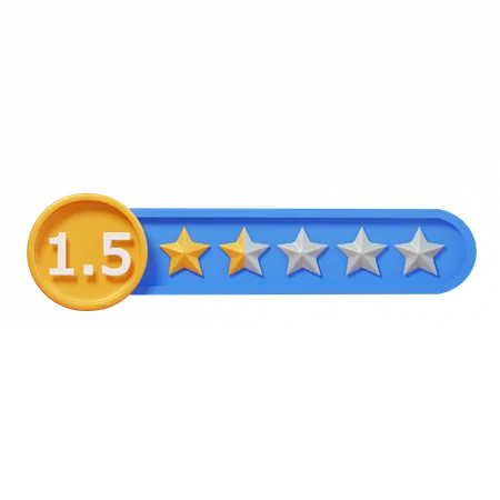 Circle One Point Five Star  3D Icon