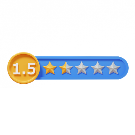 Circle One Point Five Star  3D Icon