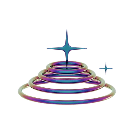 Circle Ring Star  3D Icon