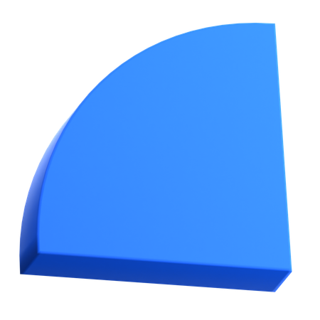 Circle Sharp Half  3D Icon