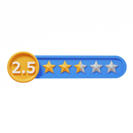 Circle Two Point Five Star  3D Icon