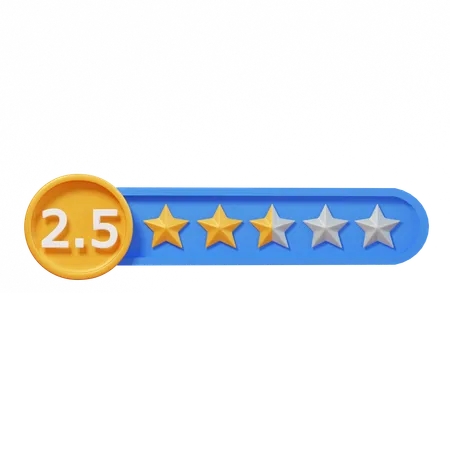 Circle Two Point Five Star  3D Icon