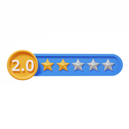 Circle Two Star  3D Icon