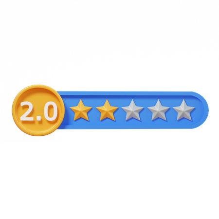 Circle Two Star  3D Icon