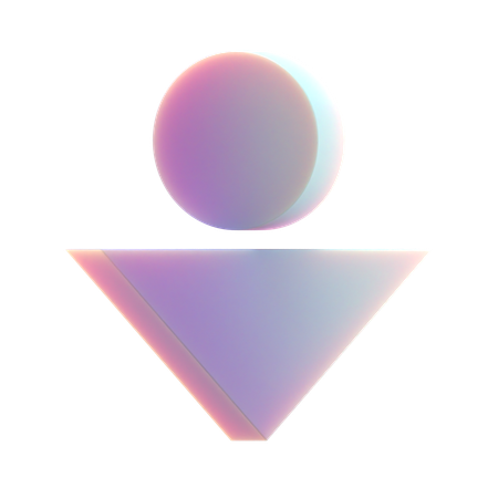 Circle with Triangle  3D Icon