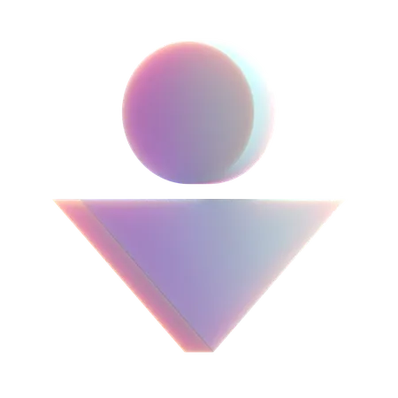 Circle with Triangle  3D Icon