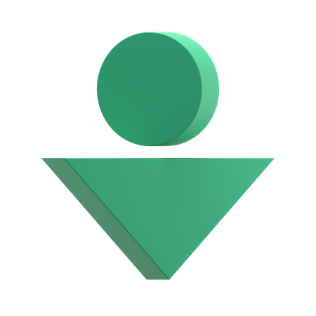 Circle with Triangle  3D Icon