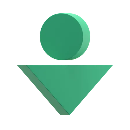 Circle with Triangle  3D Icon