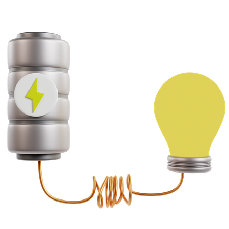 Circuit d'ampoule alimenté par batterie  3D Icon