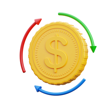 Circulación de dinero  3D Icon