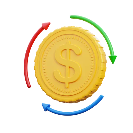 Circulación de dinero  3D Icon