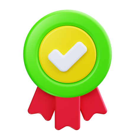 Circular Badge with Star  3D Icon