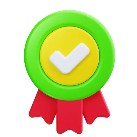 Circular Badge with Star  3D Icon