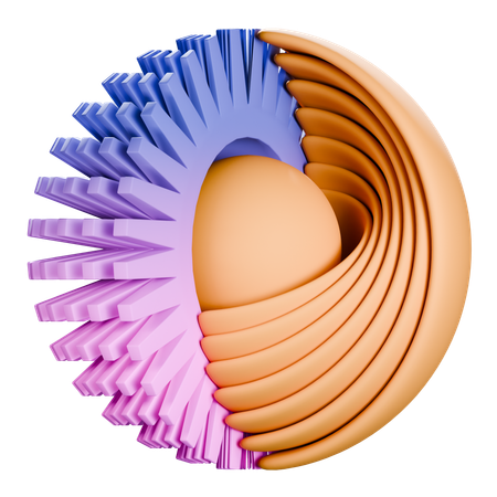 Circular ball abstract shape  3D Icon