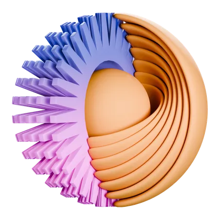 Circular ball abstract shape  3D Icon