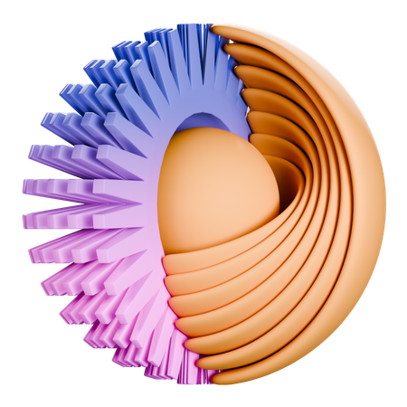 Circular ball abstract shape  3D Icon