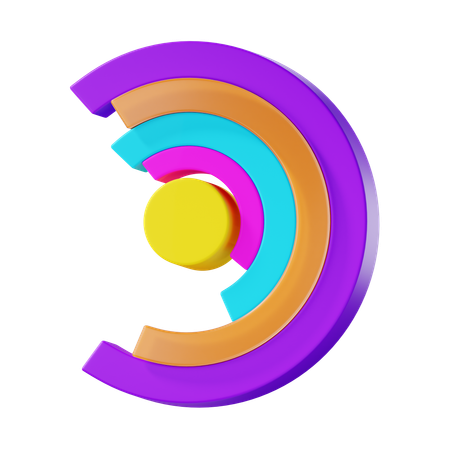 Circular Bar Chart  3D Icon