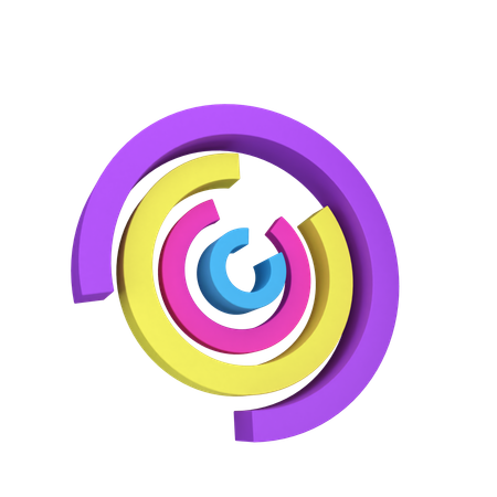 Circular Bar Graph  3D Icon