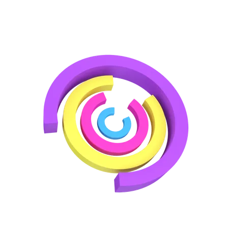 Circular Bar Graph 2  3D Icon