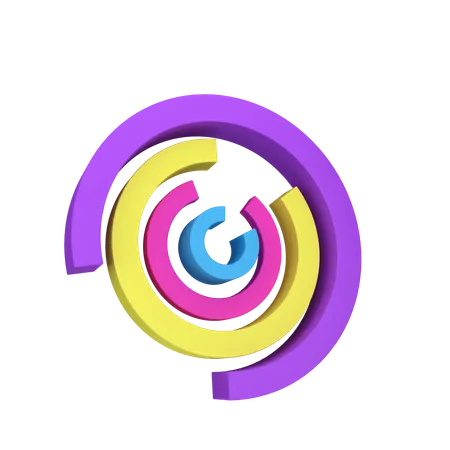 Circular Bar Graph  3D Icon