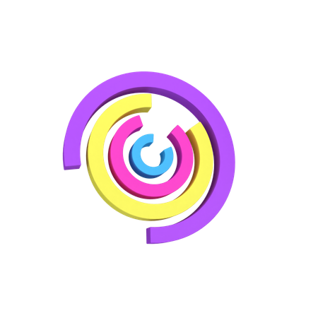 Circular Bar Graph  3D Icon