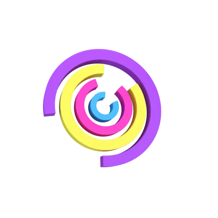 Circular Bar Graph  3D Icon