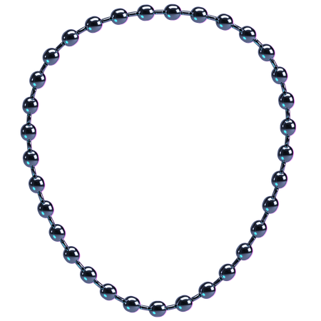 Circular Bead Like Chrome Chain  3D Icon