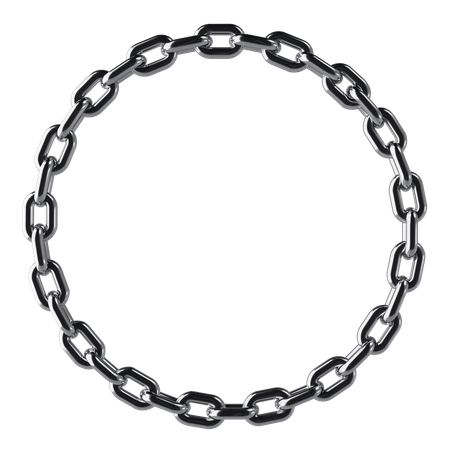 Circular Chrome Chain  3D Icon