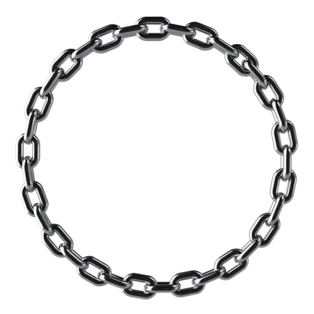 Circular Chrome Chain  3D Icon