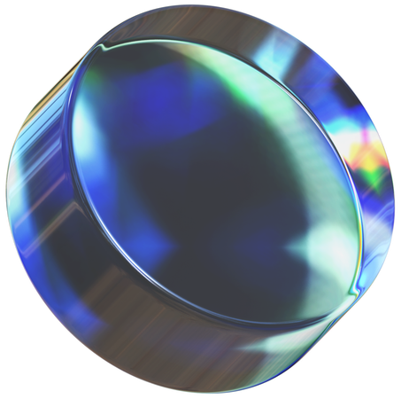 Circular Glass Disc Shapes  3D Icon